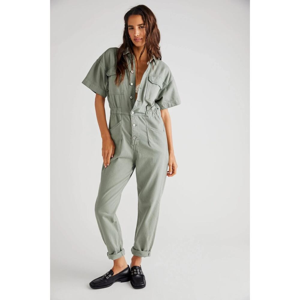 We The Free Sage Green Jumpsuit